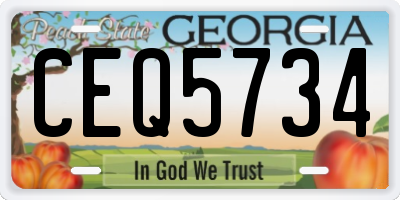 GA license plate CEQ5734