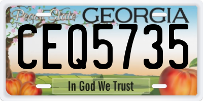 GA license plate CEQ5735