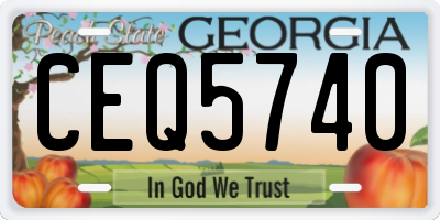 GA license plate CEQ5740