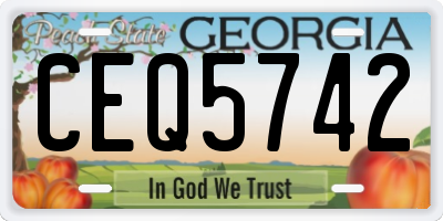 GA license plate CEQ5742