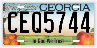 GA license plate CEQ5744