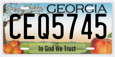 GA license plate CEQ5745