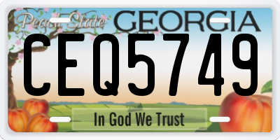 GA license plate CEQ5749
