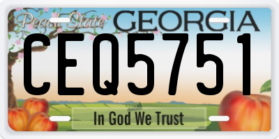 GA license plate CEQ5751