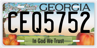GA license plate CEQ5752