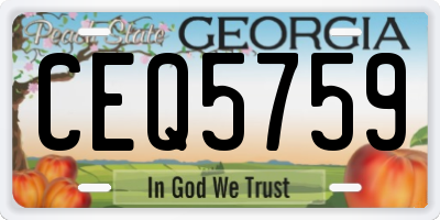GA license plate CEQ5759