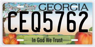 GA license plate CEQ5762
