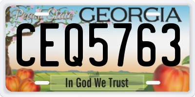 GA license plate CEQ5763