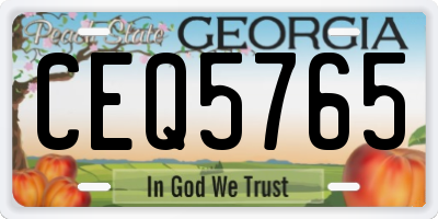 GA license plate CEQ5765