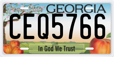 GA license plate CEQ5766