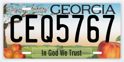 GA license plate CEQ5767