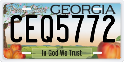 GA license plate CEQ5772