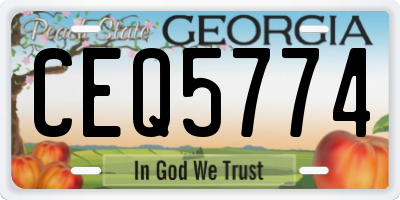GA license plate CEQ5774