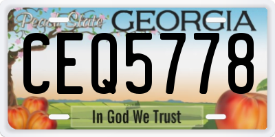 GA license plate CEQ5778