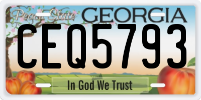 GA license plate CEQ5793