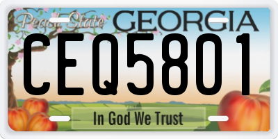 GA license plate CEQ5801