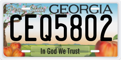 GA license plate CEQ5802