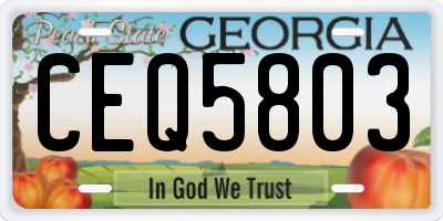 GA license plate CEQ5803