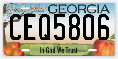 GA license plate CEQ5806