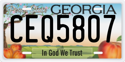GA license plate CEQ5807
