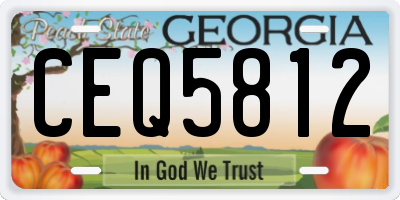 GA license plate CEQ5812