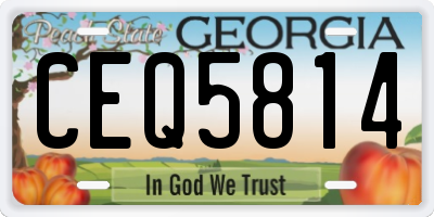 GA license plate CEQ5814