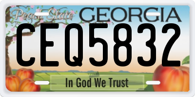 GA license plate CEQ5832