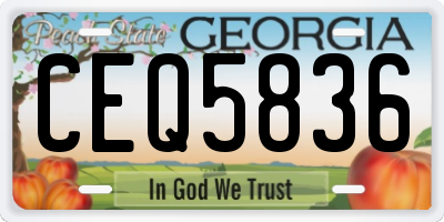 GA license plate CEQ5836