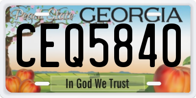GA license plate CEQ5840