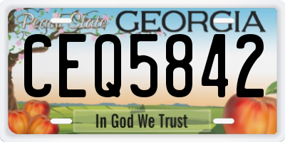 GA license plate CEQ5842