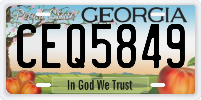 GA license plate CEQ5849