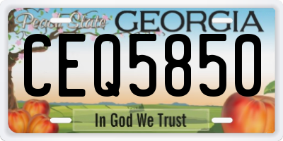 GA license plate CEQ5850