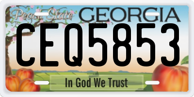 GA license plate CEQ5853