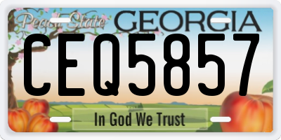 GA license plate CEQ5857