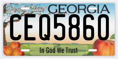 GA license plate CEQ5860