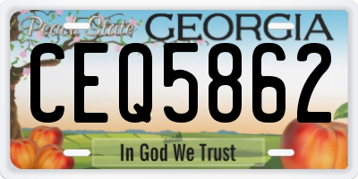 GA license plate CEQ5862
