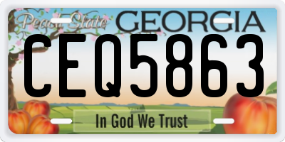 GA license plate CEQ5863