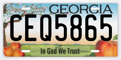 GA license plate CEQ5865