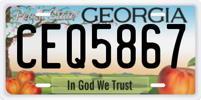 GA license plate CEQ5867