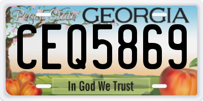 GA license plate CEQ5869