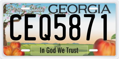 GA license plate CEQ5871
