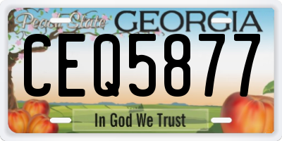 GA license plate CEQ5877