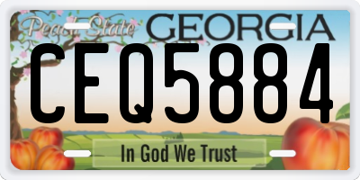 GA license plate CEQ5884