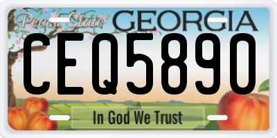 GA license plate CEQ5890