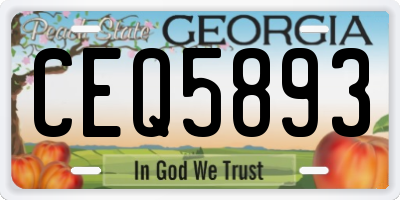 GA license plate CEQ5893