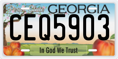 GA license plate CEQ5903