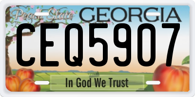 GA license plate CEQ5907