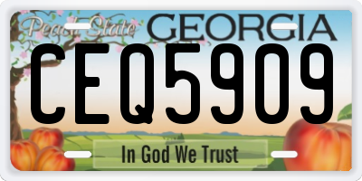 GA license plate CEQ5909