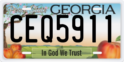 GA license plate CEQ5911