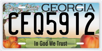 GA license plate CEQ5912